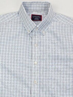 Untuckit Wrinkle Free Men White Blue Gray Check Sz Small Button Down Long Sleeve